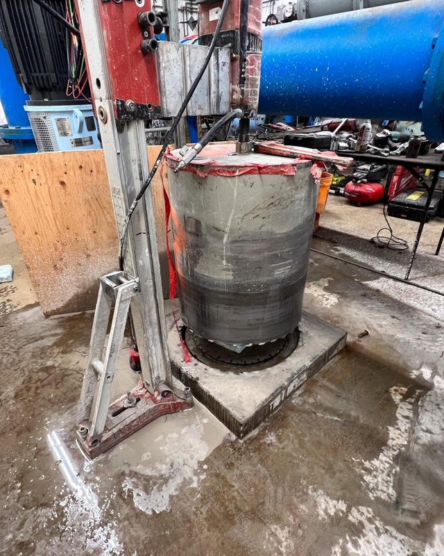 Photo: a rig-mounted core drill on a NoCo job